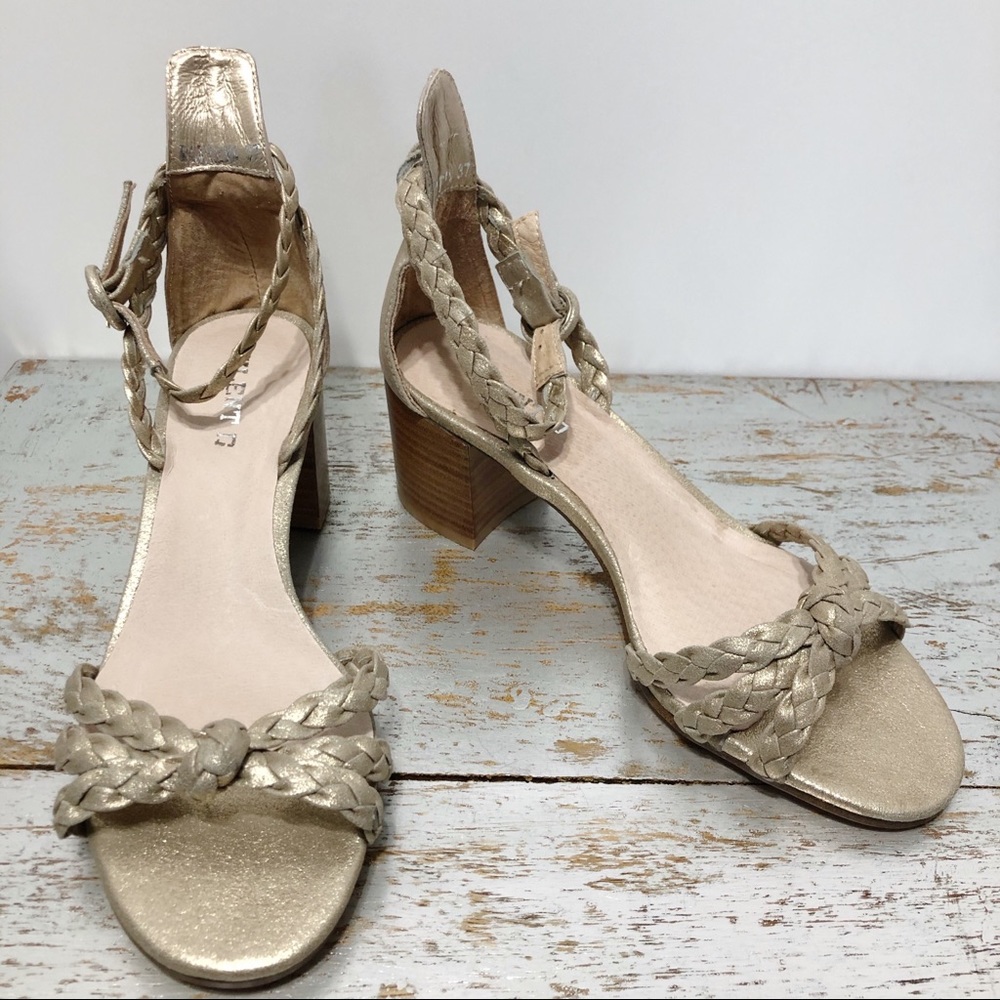 Anthro Silent‎ D Raxiera Braided Chunky Heel Sandal